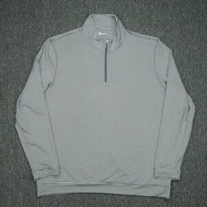Onward Reserve Pullover Mens XXL Gray Striped Quarter Zip Performance Mock Neck